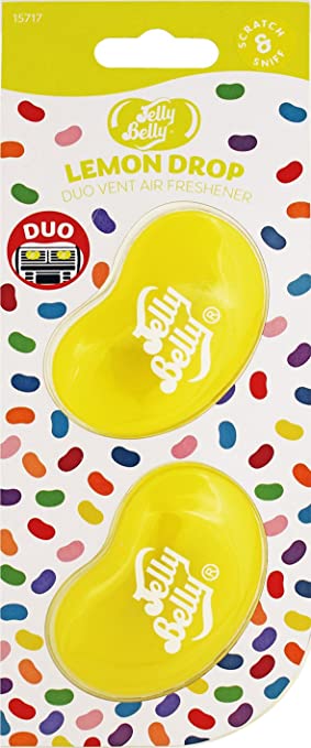 Jelly Belly 15717A 3D Gel Mini Vent Air Freshener Duo Pack-Lemon Drop