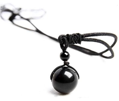 Natural Obsidian Pendant for Men Lucky Blessing Chakra Bead