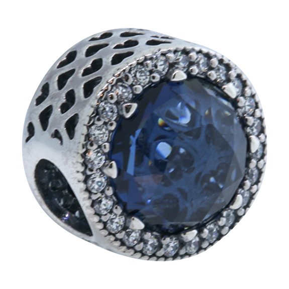 Pandora Charm Bead 791725NMB Woman Silver Blue Moonlight