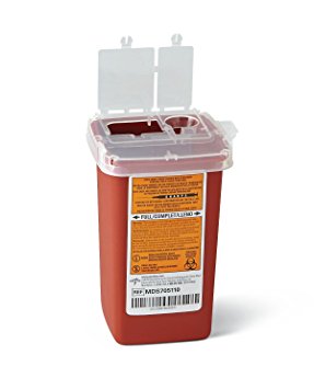 Medline Sharps Container Biohazard Disposal Needle, 32 Ounce