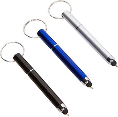 Stylus Pen Keychain (3 Pack) - No Touch, 2-in-1 Accessory - Mini Stylus Keychain Pen - 3 Pack