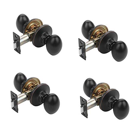 Dynasty Hardware ASP-82-12P Aspen Door Knob Passage Set, Aged Oil Rubbed Bronze, Contractor Pack (4 Pack)