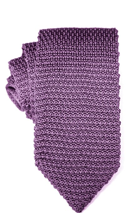 Purple Knit Skinny Tie | 5 Yr Warranty | Mens Ties | Groomsmen Wedding Tie