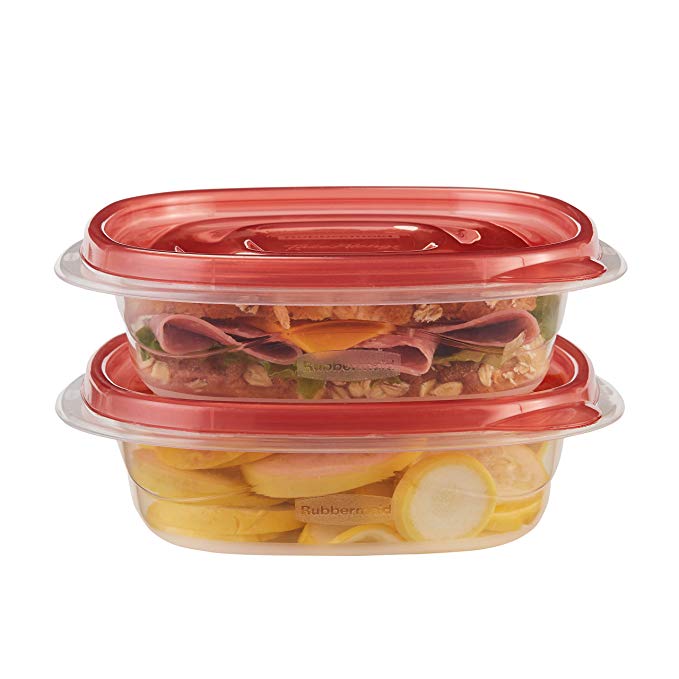 Rubbermaid TakeAlongs Square Food Storage Containers, 2.9 Cup, Tint Chili, 2 Count FG7F71RETCHIL