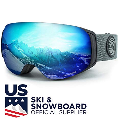 WildHorn Outfitters Roca Ski Goggles & Snowboard Goggles- Premium Snow Goggles for Men, Women and Kids. Features Quick Change Magnetic Lens System with Integrated Clip Lock.