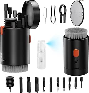 K&F Concept Keyboard Cleaner Kit,20 in 1 Multi-Tool Kit for Phones, Tablet, Computer, PC Monitor, TV Camera Lens with 2.5ml Mist Spray，Black