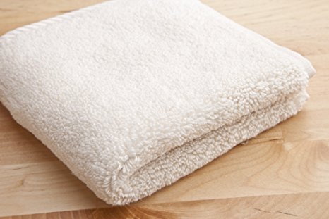 SET OF 4, 12"X12" Natural (No-Dye), Original Thirsty™ Towels, Pamooq, Turkish Cotton Washcloths, 630 Gram Weight