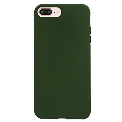 iPhone 8 Plus / 7 Plus Case (5.5"), Danbey, Charming Colorful Skin Feeling, 1.5mm Thick Flexible TPU Slim Cover, for Apple iPhone 8 Plus / 7 Plus 5.5-inch, D1077 (Matte-Dark Green)
