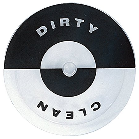 InterDesign Clean & Dirty Suction Dishwasher Indicator Sign - Black/Clear