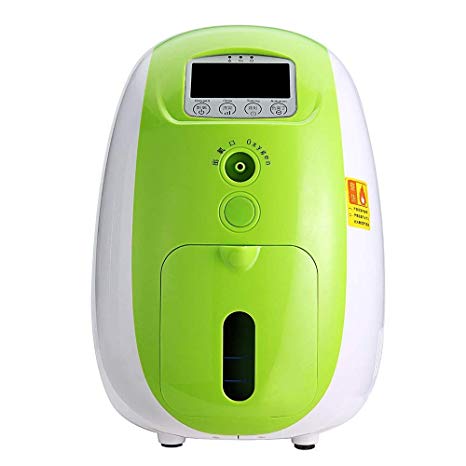 TTLIFE Portable O2 Generator Machine 1-5L/min Home Travel Air Purifier Work Silent 110V (Green)