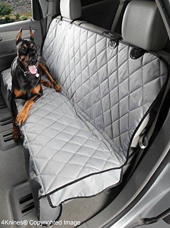 4Knines Rear Bench Seat Waterproof Non-Slip Cover with Hammock, Lifetime Warranty (Regular, Grey)