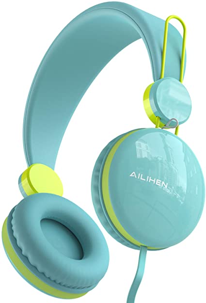 AILIHEN HD50 Kids Headphones Volume Limited Safe 85dB Wired On Ear Childrens Headsets Lightweight for Boys Girls School Airplane Travel (Blue)