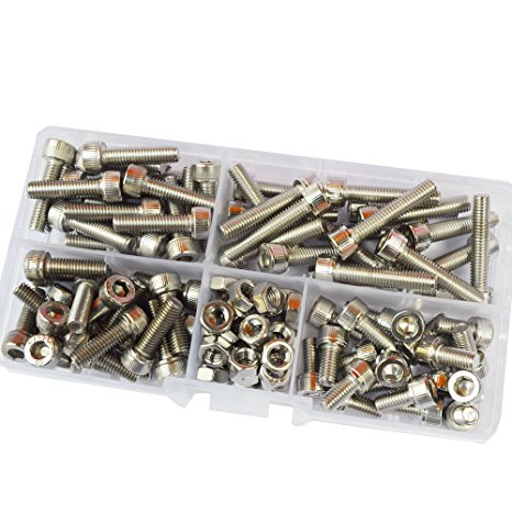 M5 Hex Socket Head Cap Metric Screw Nut Assortment Kit 110pcs,304Stainless Steel