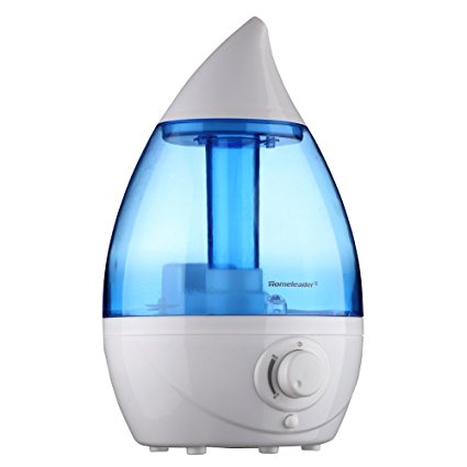 Homeleader J04-017 Ultrasonic Air Humidifier, 1.6L Cool Mist Humidifier with 4-Color LED Night Lights for Home, Baby Room, Bedroom and Office, Whisper-Quiet Operation, Blue, 25W