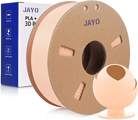 JAYO PLA  3D Printer Filament, PLA Plus Filament 1.75mm Dimensional Accuracy  /- 0.02mm, 0.65KG Cardboard Spool Printing Material Fits for Most FDM 3D Printers, PLA  Beige 650G