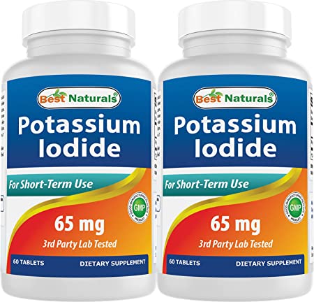 Best Naturals Potassium Iodide 65 mg - Dietary Supplement, 60 Tablets (2 Bottles) (2)