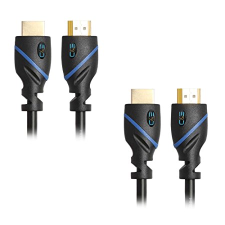 C&E HDMI Cable (1080p 4K 3D High Speed with Ethernet ARC) - Latest Version, 6 Feet, 2-Pack