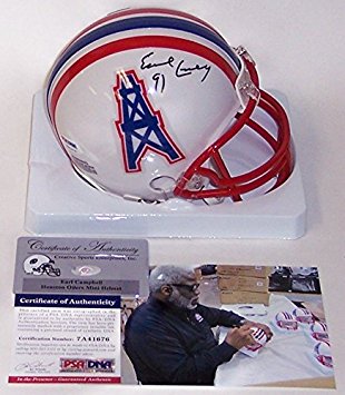 Earl Campbell Autographed Hand Signed Houston Oilers Mini Football Helmet - with HOF 91 Inscription - PSA/DNA