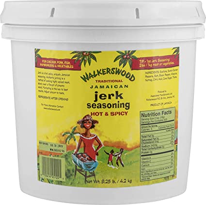 Walkerswood Traditional Jerk Seasoning, 9.25 lb. (4.2 kg.), Hot & Spicy Jamaican Jerk Seasoning, for Chicken, Pork, Fish, Hamburgers & Vegetables, Bulk Jerk Seasoning in Jumbo Can.