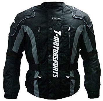 TMS Mens Enduro Armor Jacket Motorcycle Touring Dual Sport Dirt Bike ATV (Medium, Black)