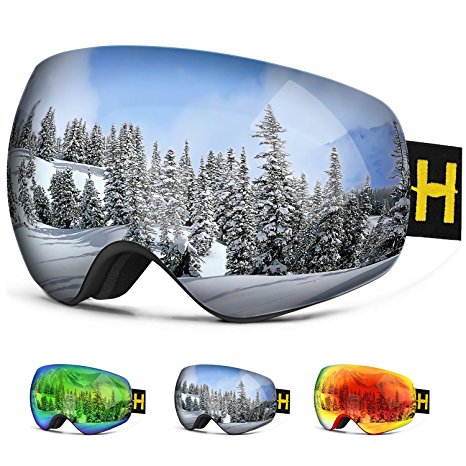 Ski Goggles Pro - Homeme Snow Goggles with UV 400 Double Lens Anti-fog for Women & Man