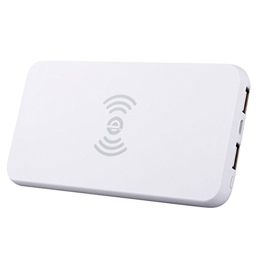 Wireless Fast Charge Power Bank 8000mAh Battery Charger for Samsung Samsung Note 8/ S8 Plus/ S8/S7/S7 Edge/S6 Edge/Note 5,iPhone X,iPhone 8/8 Plus and Qi-Enabled Devices(White)