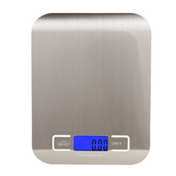LEADSTAR Digital Food Scales (5000g, 0.1oz/1g) Kitchen Weighing Scales Multifunction Scale with LCD Backlight and Stainless Steel Platform