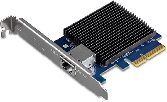 TRENDnet 10 Gigabit PCIe Network Adapter, Converts A PCIe Slot Into A 10G Ethernet Port, Supports 802.1Q Vlan, Includes Standard & Low-Profile Brackets, PCIe 2.0, PCIe 3.0, Silver, TEG-10GECTX