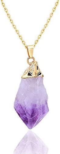 Natural Raw Irregular Amethyst Citrine Crystal Point Pendant for Jewelry Gifts