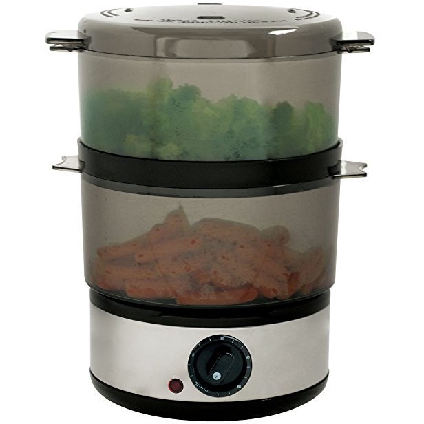 Chef Buddy Food Steamer includes Timer and two containers