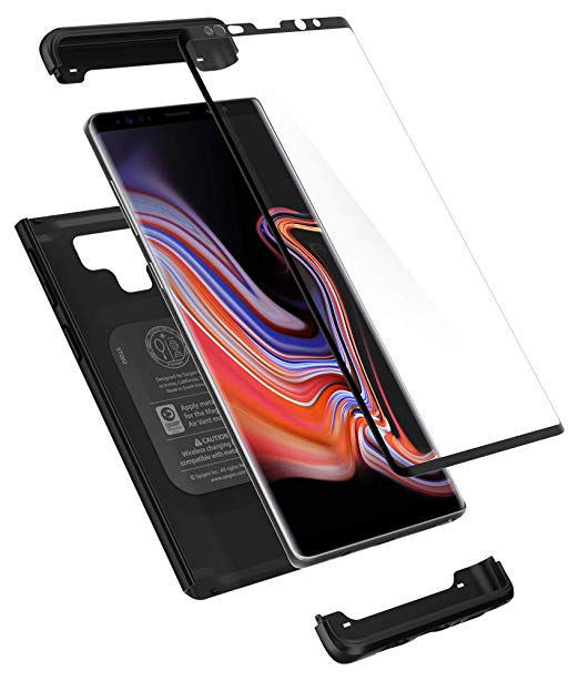 Spigen Galaxy Note 9 Case Thin Fit 360 - Exact Slim Full Cover Protection Case with Tempered Glass Screen Protector for Samsung Galaxy Note 9 (2018) - Black