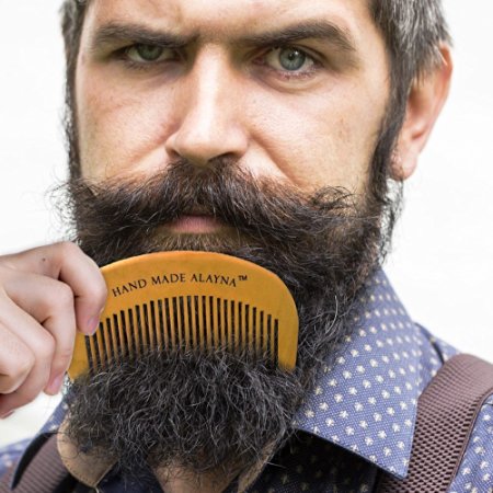 Hand Crafted Wooden Beard and Mustache Comb- Ideal for Applying Beard Oil