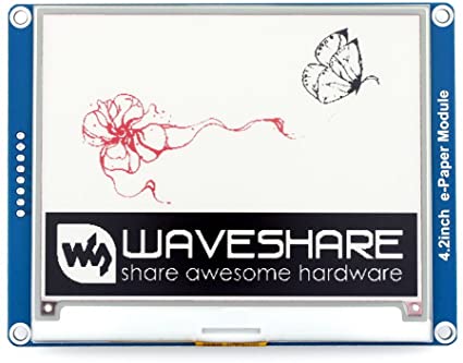 Waveshare 4.2inch E-Ink Screen Display Module (B) 400x300 Resolution Three-Color Electronic E-Paper with Embedded Controller Communicating via SPI Interface