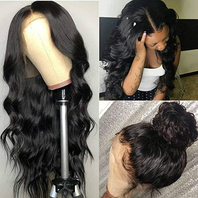 Catti Hair 13x4 Lace Front Wigs Human Hair 18 inch Body Wave Human Hair Wig 150% Density for Black Women Lace Frontal Wigs with Baby Hair Natural Color