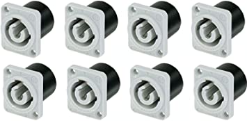 8 Pack Neutrik NAC3MPB-1 Powercon Receptacle Power Out Gray Rated 20A/250V (AC)
