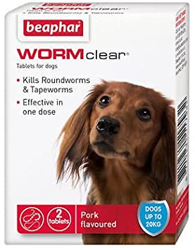 SIPW Vet Strength WORMclear Dog Puppy Worming Wormer Tablets kills Roundworm Tapeworm (2 Tablets)