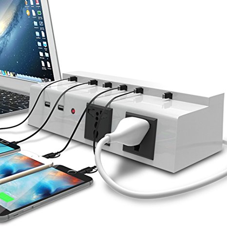 ChargeTech - Cell Phone & Laptop Dock Desktop Charging Station w/ 6 Universal Charging Tips Included for Multiple Devices: iPhone, iPad, Samsung Galaxy, Tab - Fast Charge Rapid Charging (Model: CS6)