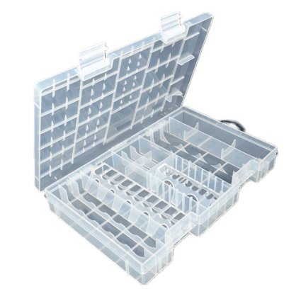 Fenical Transparent Storage Case for AA AAA C D 9V Hard Plastic Battery Case Holder Organizer