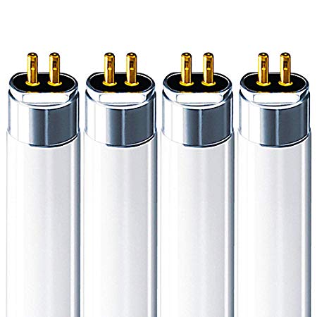 Luxrite F14T5/835 14W 22 Inch T5 Fluorescent Tube Light Bulb, 3500K Natural White, 60W Equivalent, 1140 Lumens, G5 Mini Bi-Pin Base, LR20857, 4-Pack