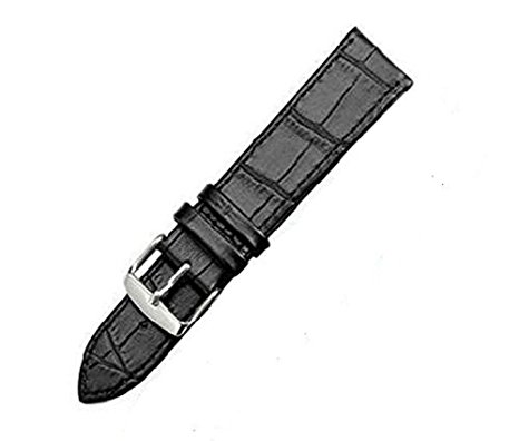 KOLIGHT® Black Fashion Durable 20mm Genuine Leather Buckle Watch Band Bracelet Strap Gifts