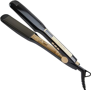 Titanium Professional 1.75inch Hair Straightening Flat Iron with Adjustable Temperature Dual Voltage Instant Heat Up Even Heat Distribution for Curling Frizz Free Shine Enhancing LCD Digital Display