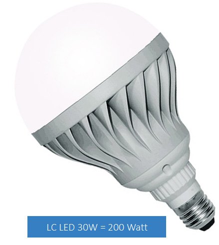 LC LED 200W LED Bulb, 30W 3000 Lumens, High Output, Medium Bay LED Light for Commercial & Residential Lighting, Warm White (3000K). 180 Degree. Non-Dimmable (A37)
