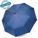 SWISH Wind Resistant Travel Umbrella - Auto Open Close Button for Easy Operation - Large 401 Diameter Canopy with 210T Super Water Repellent Fabric - Compact and Lightweight