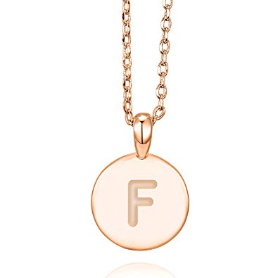 PAVOI 14K Rose Gold Plated Initial Alphabet Pendant Necklace Personalized Gifts for Women