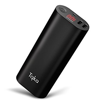 Tqka 20000mAh Portable Charger, 3.1A Dual USB Output Smart Charge External Battery, Ultra High Capacity Power Bank with LED Digital Display for iPhone, iPad, Samsung and More - Black
