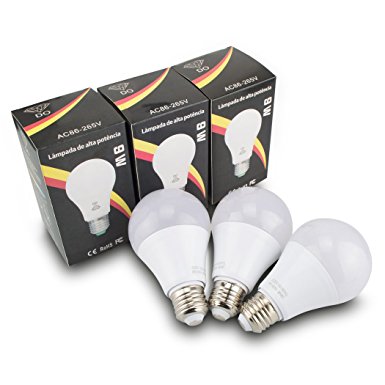 Magho 80% Energy Saving A19 LED Bulb Light Lamp 9W 110V / 220V,Pack of 3,Warm White