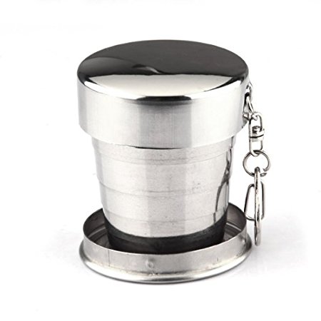 TOOGOO(R) Portable Stainless Steel Telescopic Retractable Travel Folding Collapsible Cup