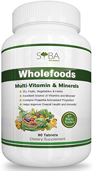 Whole Food Multivitamin For Men and Women - Extreme Absorption for Optimum Health - Enriched Wholefoods with 35  Fruits, Vegetables, and Herbs Sources - High in Essential Vitamins and Minerals
