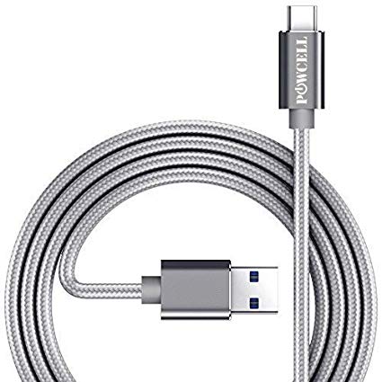 EXTRA LONG 6.6 Feet Charger Cable for Samsung Galaxy S9/ S9 / S8/ S8 Plus/ Note 8/ 8 Plus/ C9 Pro/ C7 Pro/ Tab S3 9.7' Nylon Braided USB Type C Data Sync Charging cord (Gray, 6 Feet)
