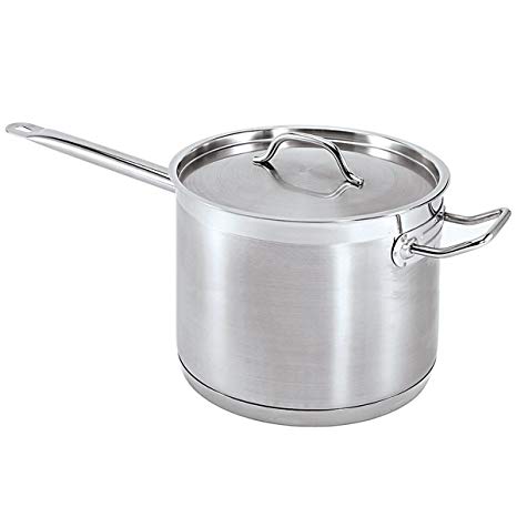 Update International (SSP-10) 10 Qt Induction Ready S/S Sauce Pan w/Cover and Helper Handle